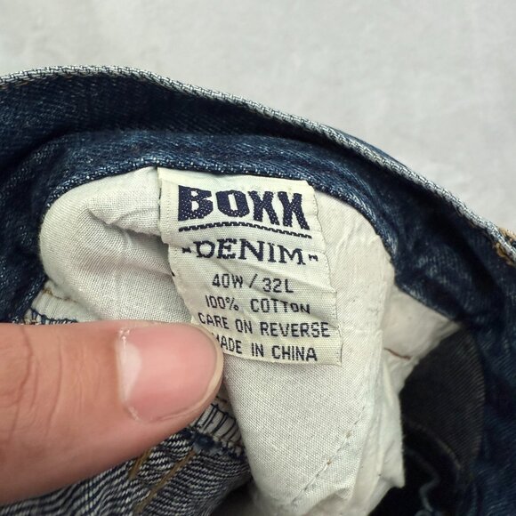 Vintage Boxx Jeans Rough Wear Mens 40x32 (38x28) Blue Hip Hop Baggy Wide Leg Y2K - Picture 2 of 15